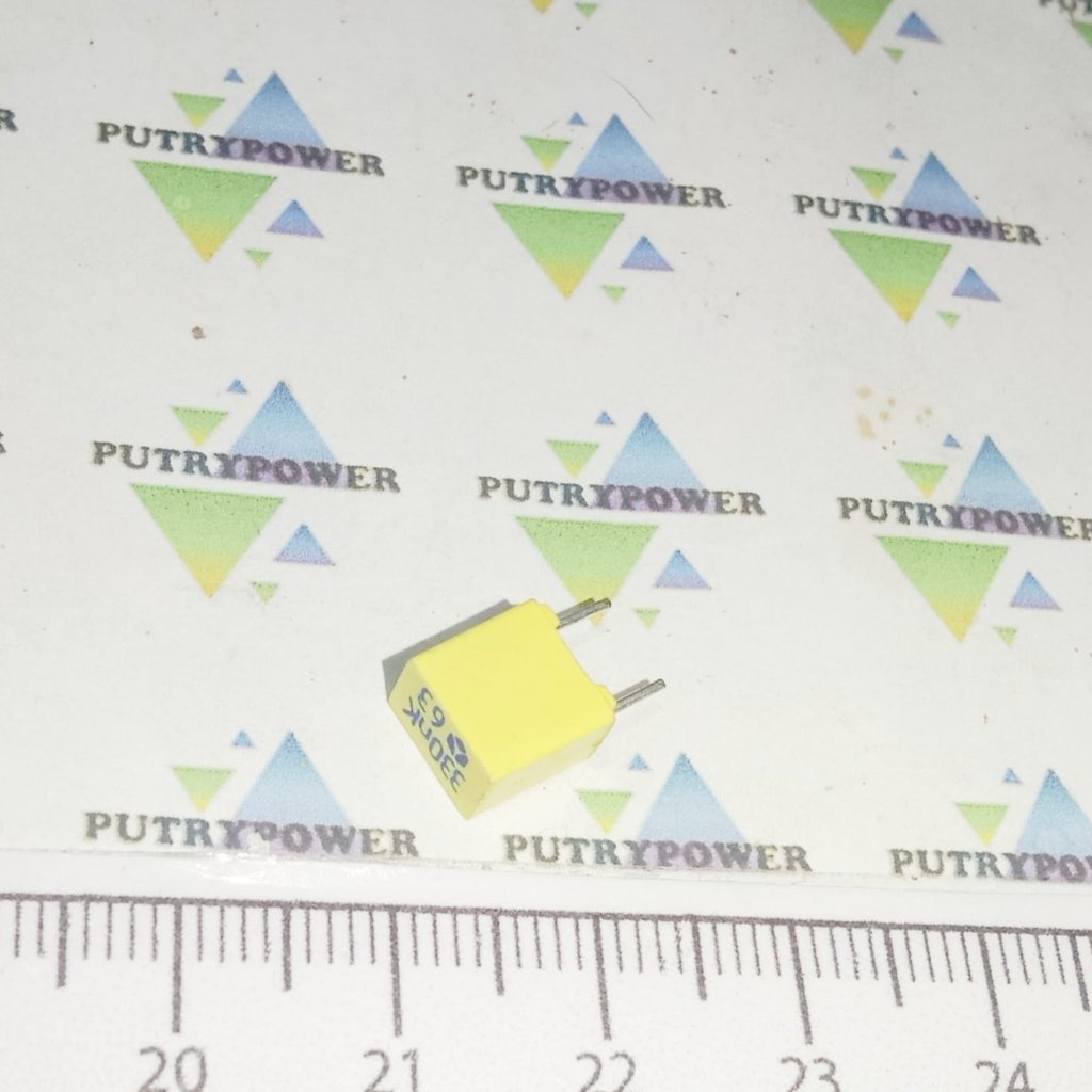 THOMSON 330nk 63 MKM 5mm 334 63v KAKI TEMBAGA 330nf 330n kuning kapasitor 330 n f capacitor mkm mkt 