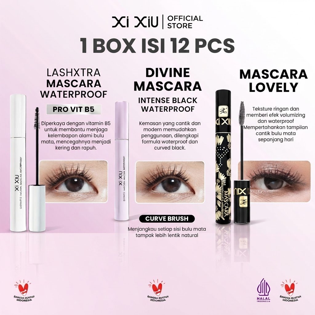(PERBOX ISI 12Pcs) XI XIU Mascara All Variant - Xi Xiu Divine Mascara | Xi Xiu Lovely Mascara | Xi X