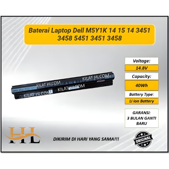 Baterai Laptop Dell M5Y1K 14 15 14 3451 3458 5451 3451 3458