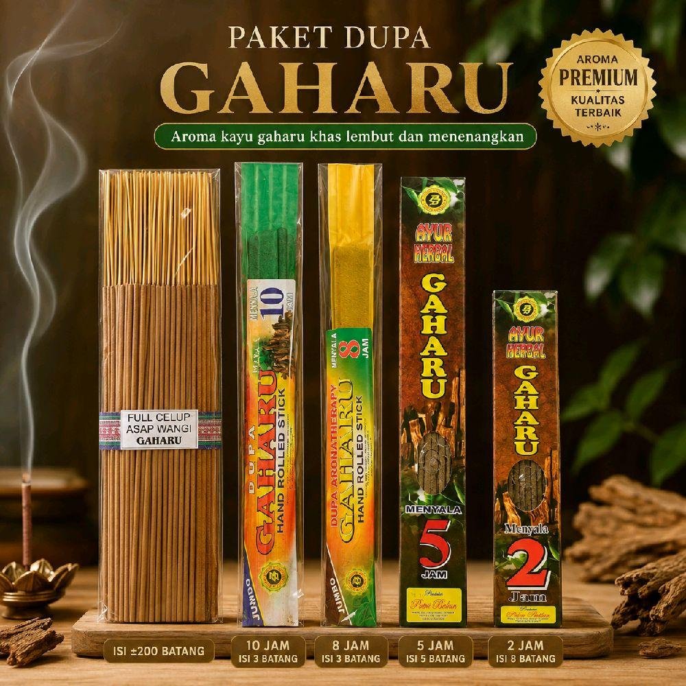 'Gaharu' Paket Dupa Harum Aroma Gaharu / Kualitas Premium Abu Dingin / Untuk Pengharum Ruangan / Aro