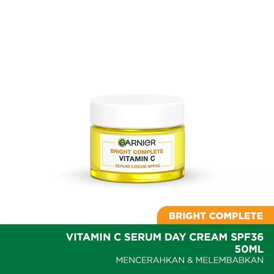 GARNIER BRIGHT COMPLETE VITAMIN C SERUM DAY CREAM SPF 36  50ML | KEMASAN REJECT