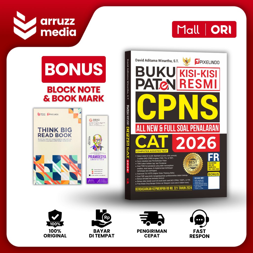 ARRUZZMEDIA Buku Paten Kisi-kisi Resmi CPNS CAT 2026
