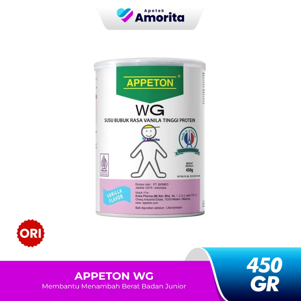 Appeton Weight Gain Anak Vanila 450 gr - Susu Penggemuk Badan