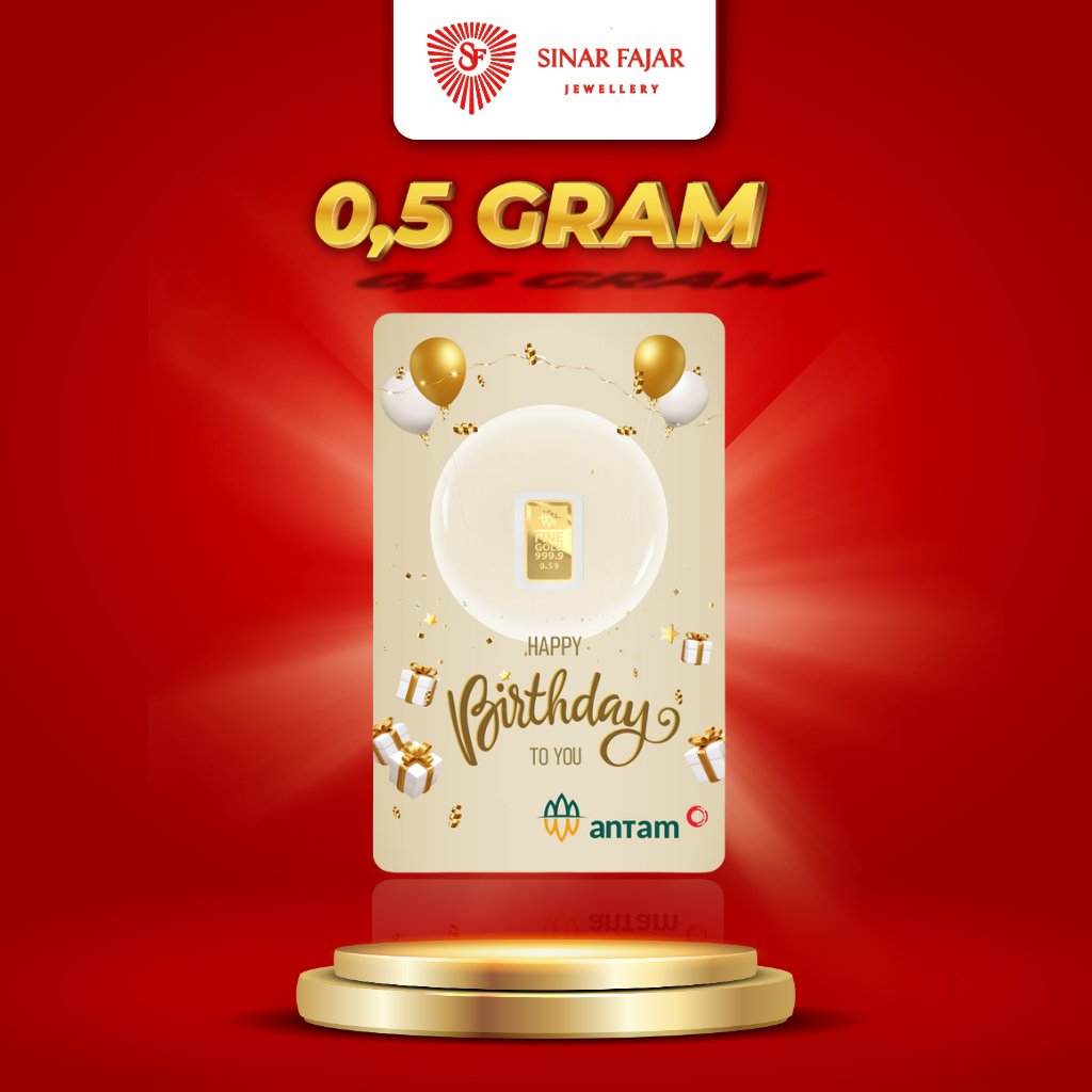 Birthday Antam Emaskita 99.99 Logam Mulia Hadiah Ulang Tahun Bersertifikat
