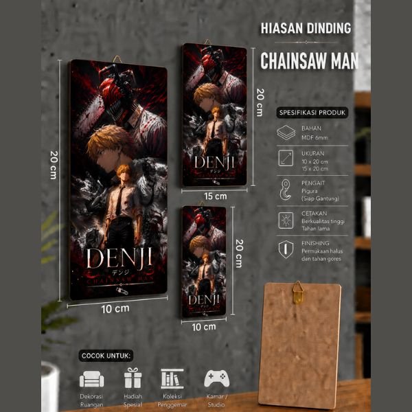 Hiasan Dinding - Poster kayu MDF CHAINSAW MAN - Hiasan dinding Anime Chainsaw Man