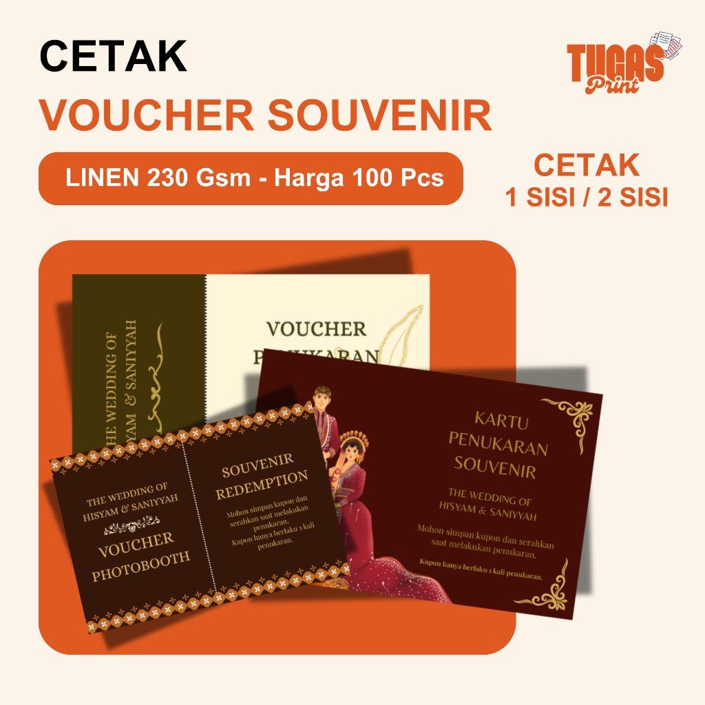 Voucher Souvenir / Kupon Souvenir / Souvenir / Kupon Souvenir Custom / Souvenir Pernikahan