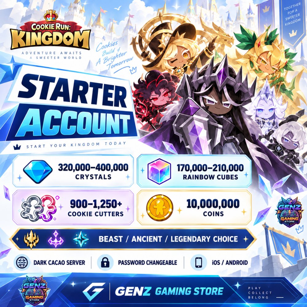 Akun Starter Cookie Run: Kingdom Server Dark Cacao | Beast Ancient Legendary