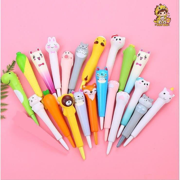 TINYBAE Pulpen Gel Model Squishy / Alat Tulis Ballpoint Pen Karakter Lucu Mainan Anak P16