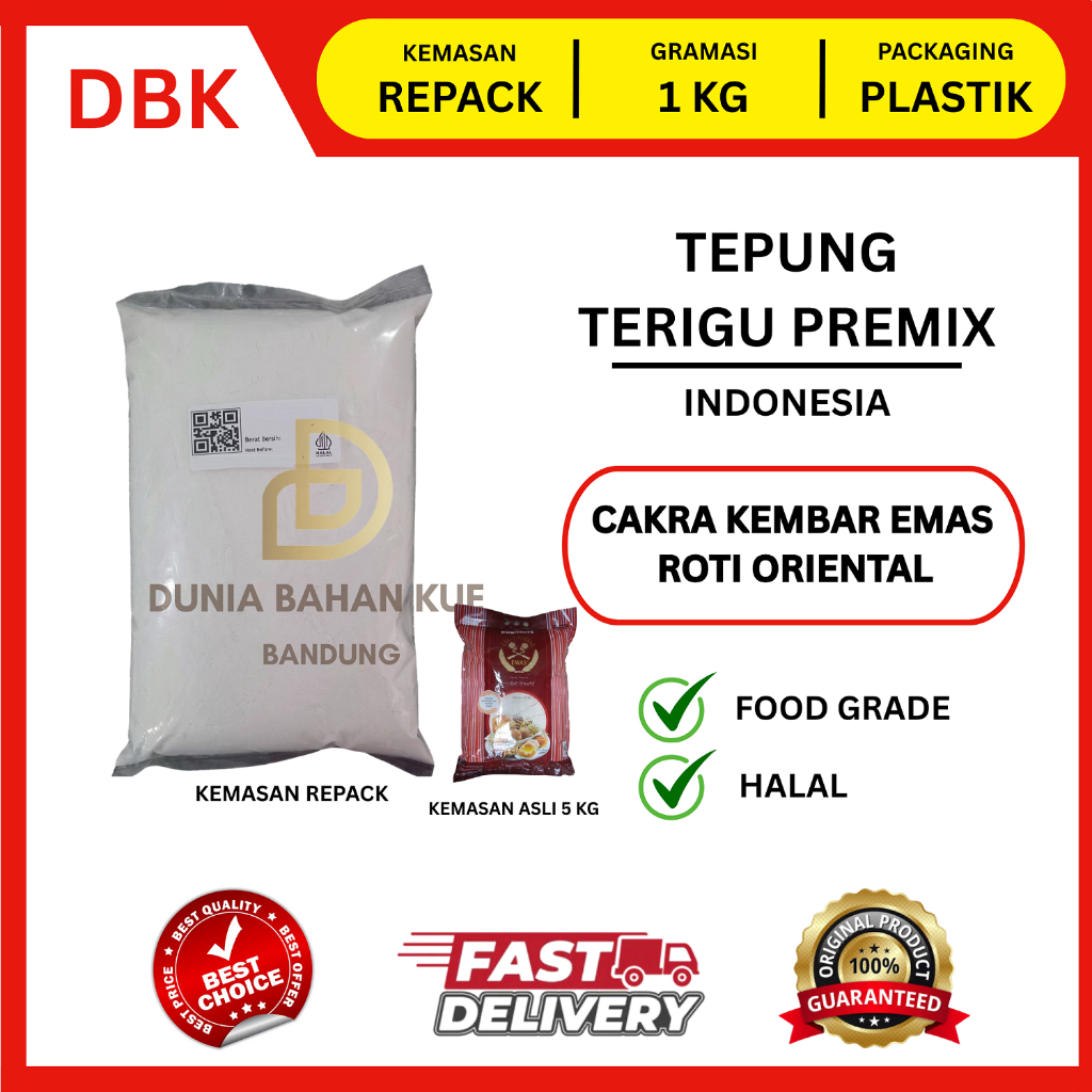 CAKRA KEMBAR EMAS ROTI ORIENTAL - 1 KG / TEPUNG TERIGU ORIENTAL CAKRA KEMBAR EMAS
