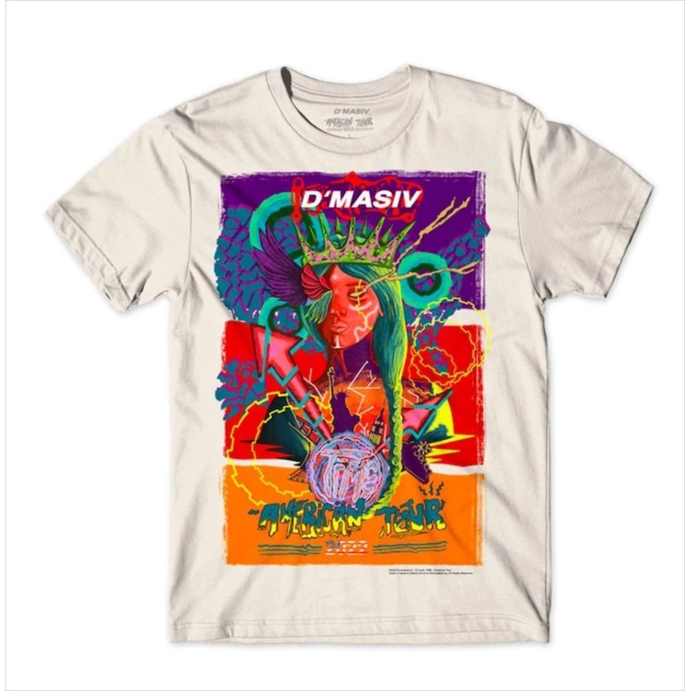 D'Masiv - American Tour - White - Kaos Band Merch Original Unisex