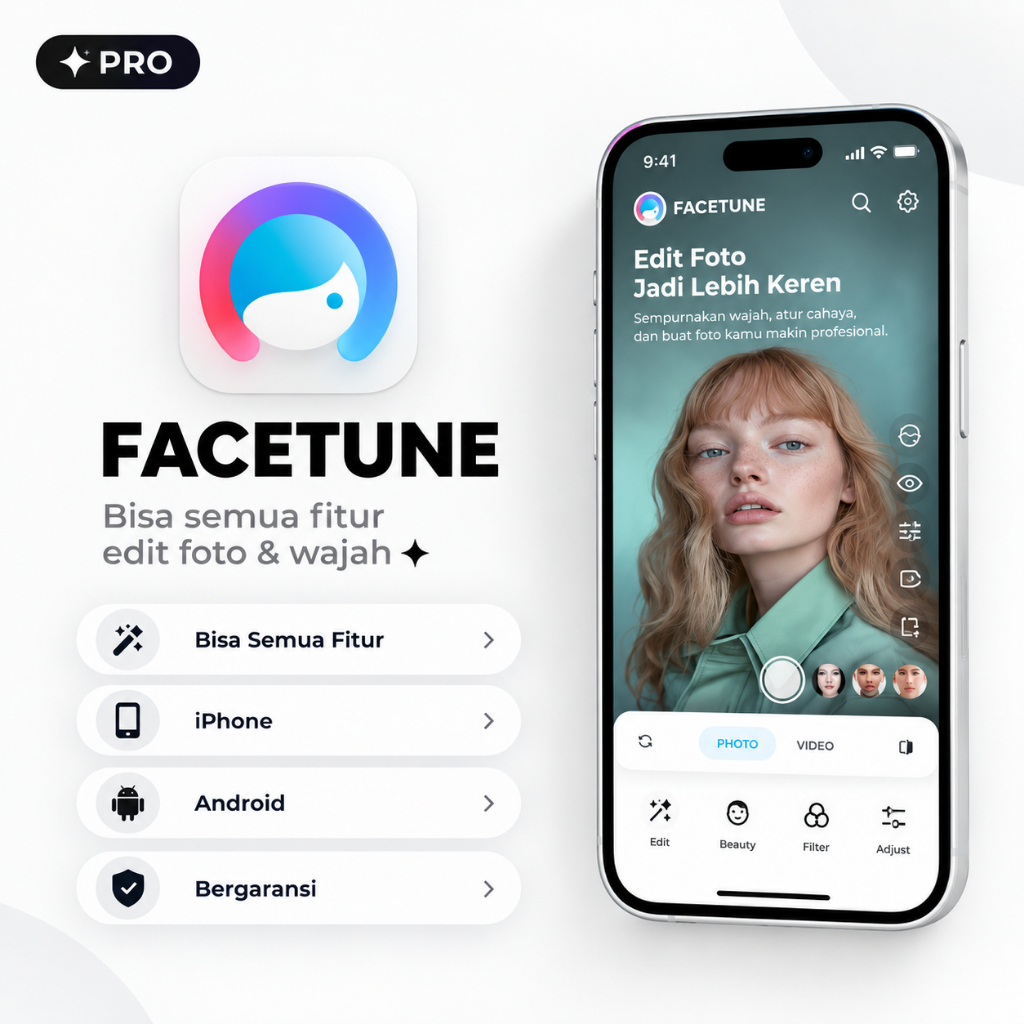 Facetune Apk Android IOS Full Acces Lifetime Seumur Hidup