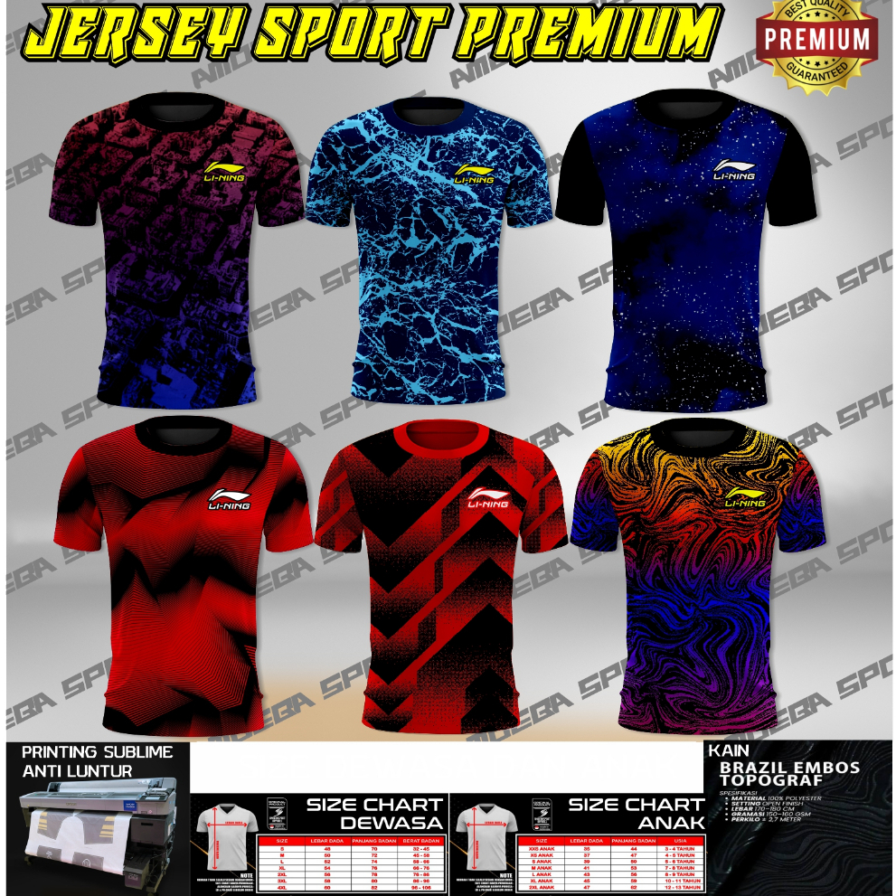 Jersey Premium Kain Brazil Embos Topograf Printing Sublimasi Anti Luntur