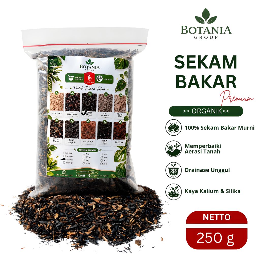 TANI BALAP MALANG 87 Sekam Bakar Media Tanam 1 Liter Netto 250 Gram / Premium / Arang Sekam Media Ta