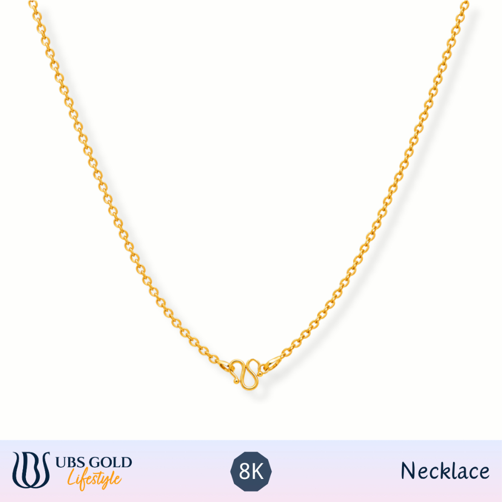 UBS Gold - Kalung Emas - 8K - Polos Tanpa Liontin Model Simple Elegan Perhiasan Wanita Koleksi Kasan