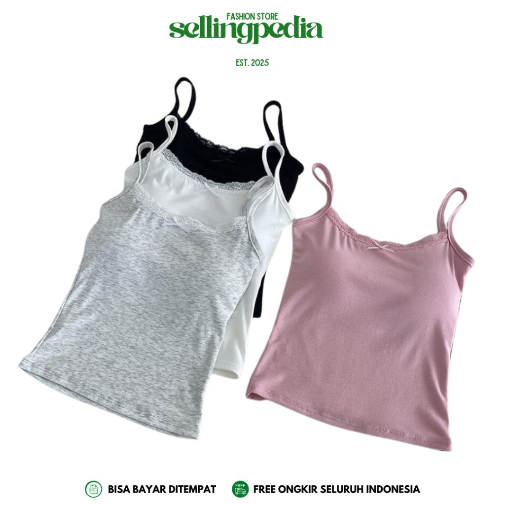 SELLING BR776 Tank Top Bra Lace Knit Inner Cup Bra Wanita Tanktop Panjang Bra Wanita