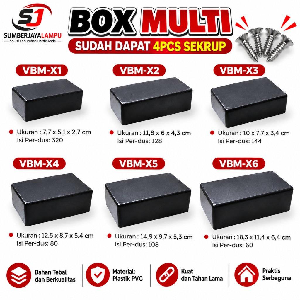 Box Multi Plastik X1 X2 X3 X4 X5 X6 Kotak Tebal Keperluan Elektronik