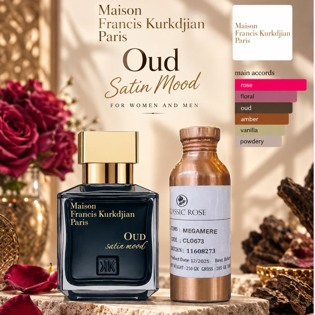 BIBIT PARFUME MURNI 250GR. OUD SATIN MOOD. MEGAMARE. BIBIT PARFUM 250gr