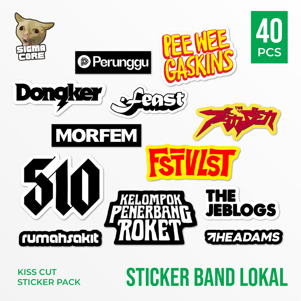 Stiker Band Lokal Indo Viral Indie Aeshetic Tahan Air