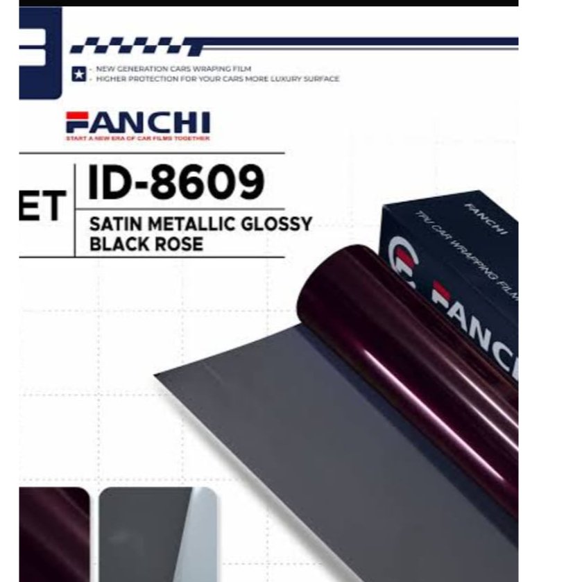 FANCHI ID-8609  Black Rose Satin Metallic Glossy | Stiker Wrapping Mobil Premium