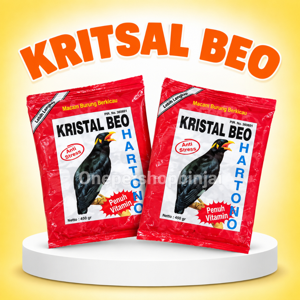 Kristal Beo Merah Hartono Pelet Burung Beo Kristal Pakan Atau Voer Khusus Burung Beo Berkualitas Tin