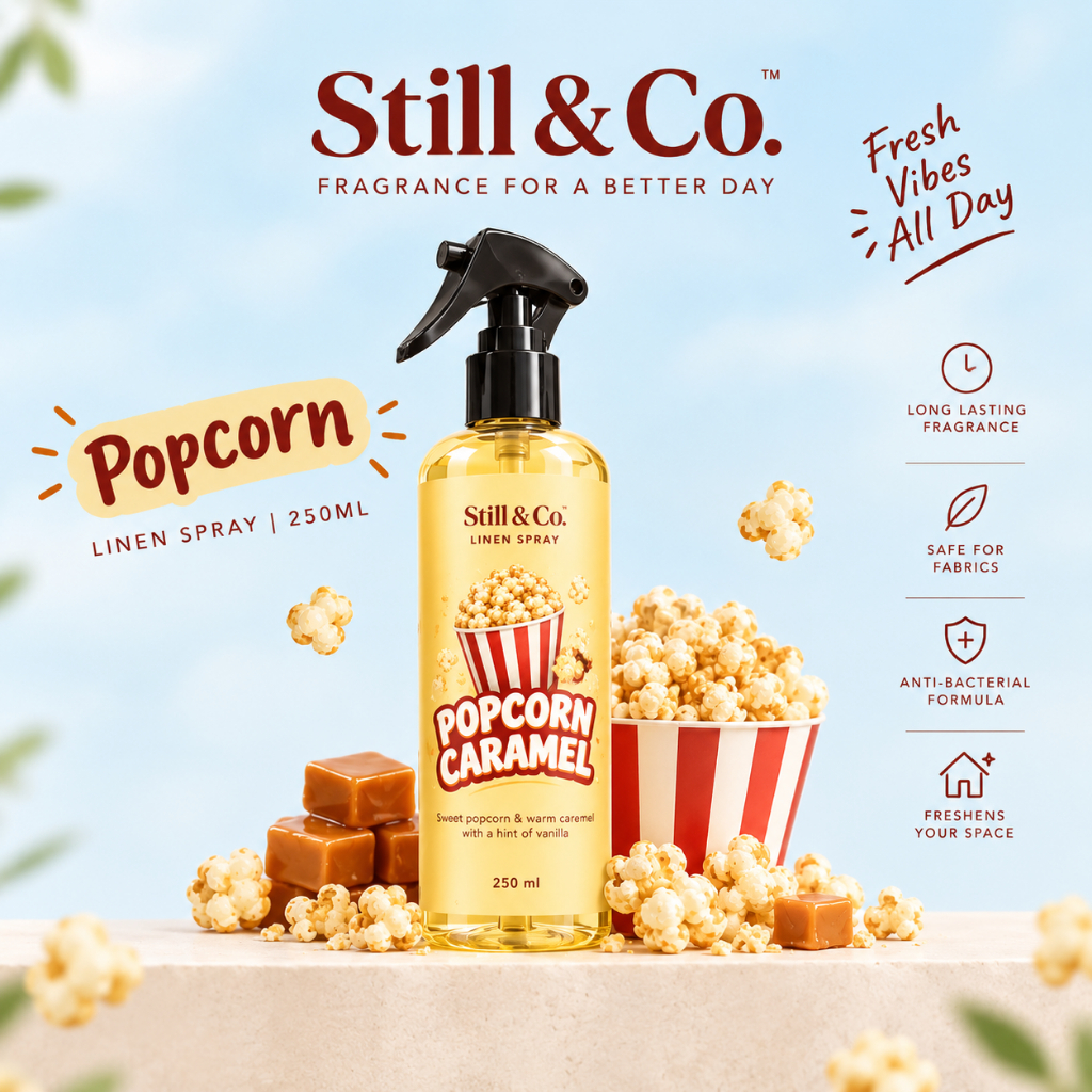 Still & Co. Popcorn Bioskop Linen Spray 250ml | Pewangi Ruangan & Parfum Laundry  | Room & Fabric Sp