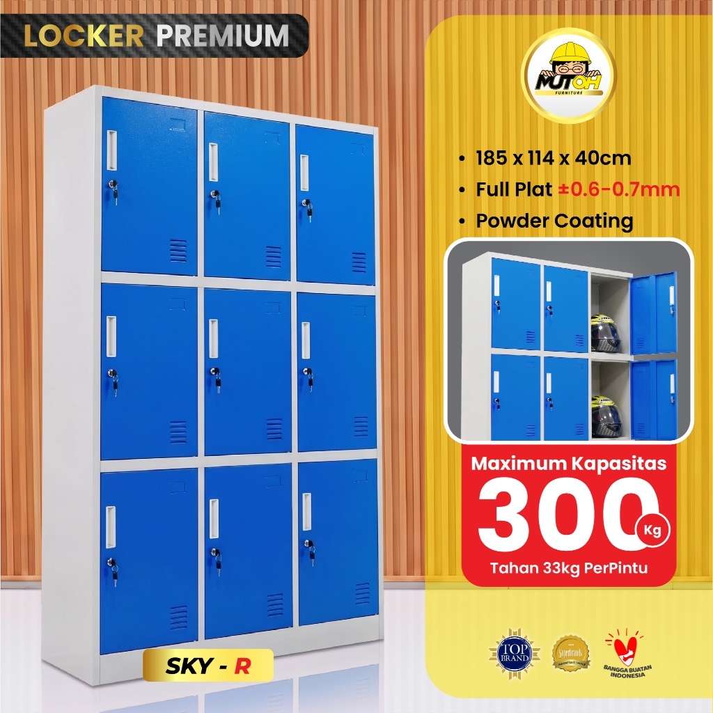 MUTOH PREMIUM | Locker besi 9 pintu besar lemari loker helm loker besi 9 pintu