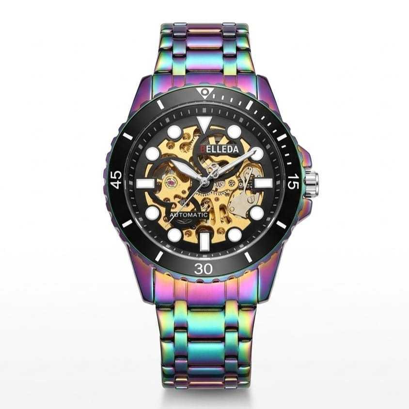 Jam Tangan Belleda 9352 Automatic Rantai Stainless Anti Air Classic Fashion Man Watches Original