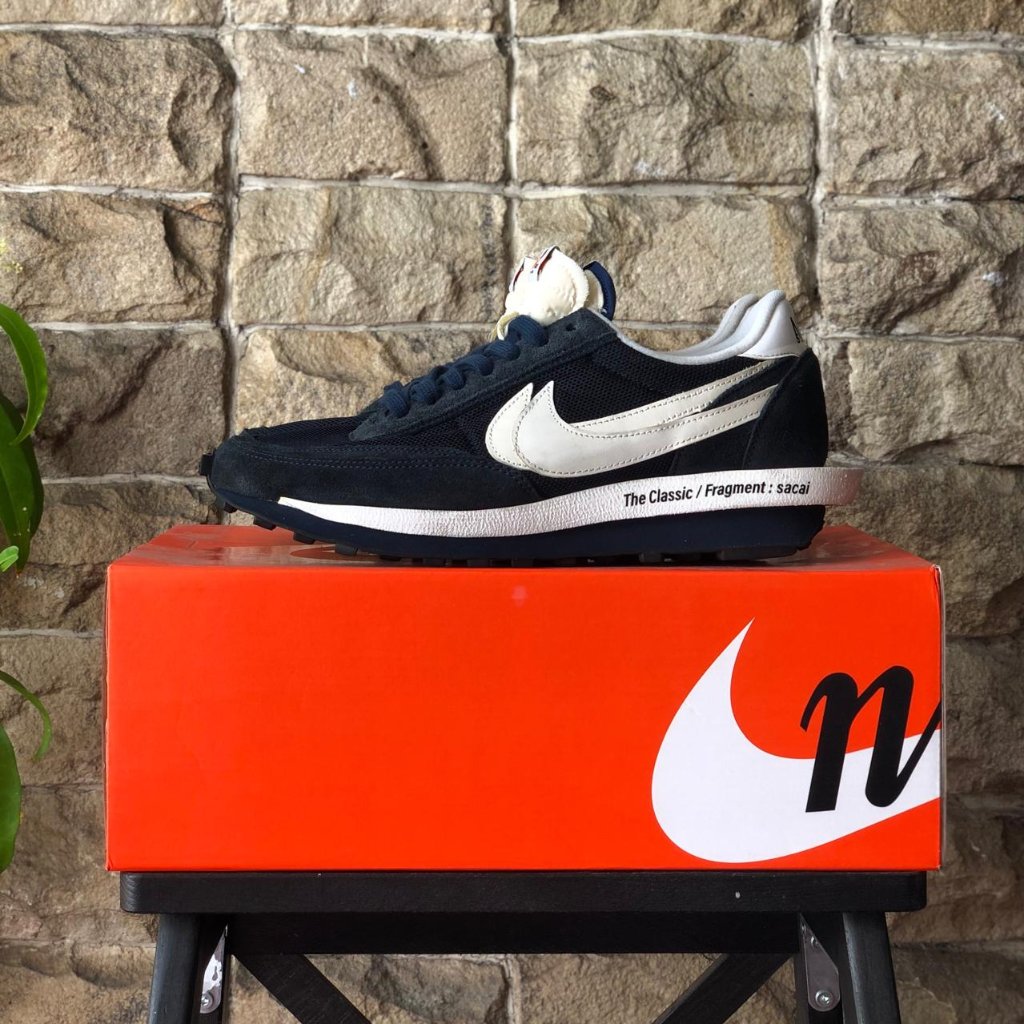 Sepatu Sneakers Nike LD Waffle SF sacai Fragment Blue Void - [DH2684 400] [USED]
