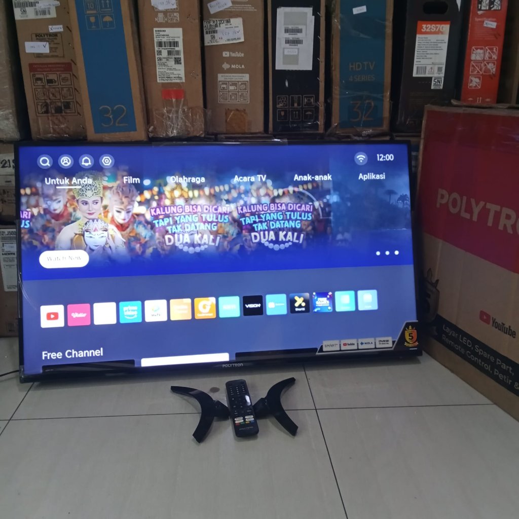 POLYTRON SMART TV LED 40 INC BISA YOUTUBE MASIH SEGEL ORI SIAP PAKAI TANPA STB (466A6)