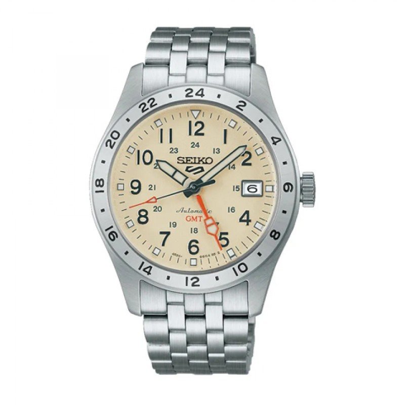 Jam Tangan Pria Seiko HDB002K1 Silver Ivory Automatic GMT Original
