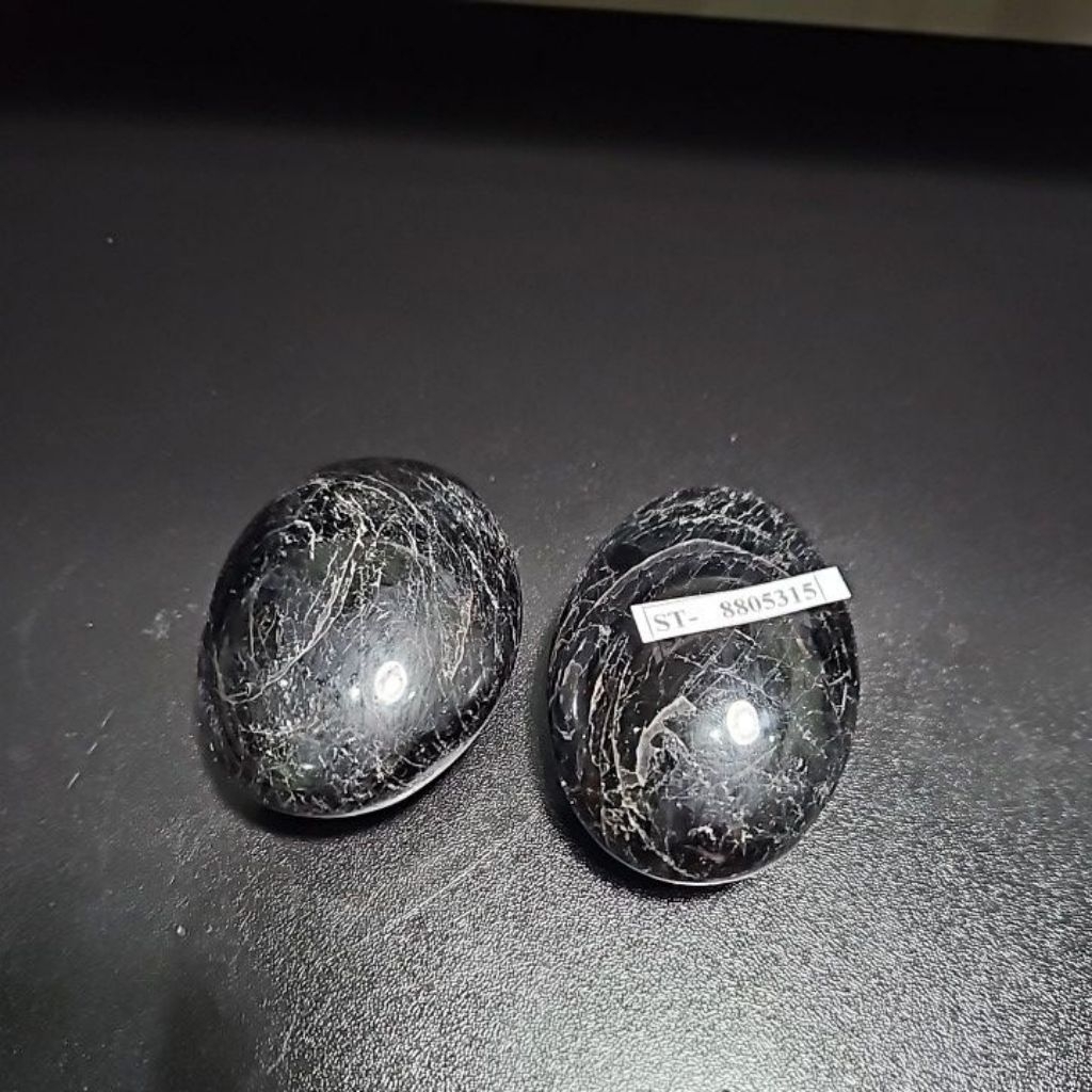 BLACK TOURMALINE PALMSTONE BATU ALAM ASLI