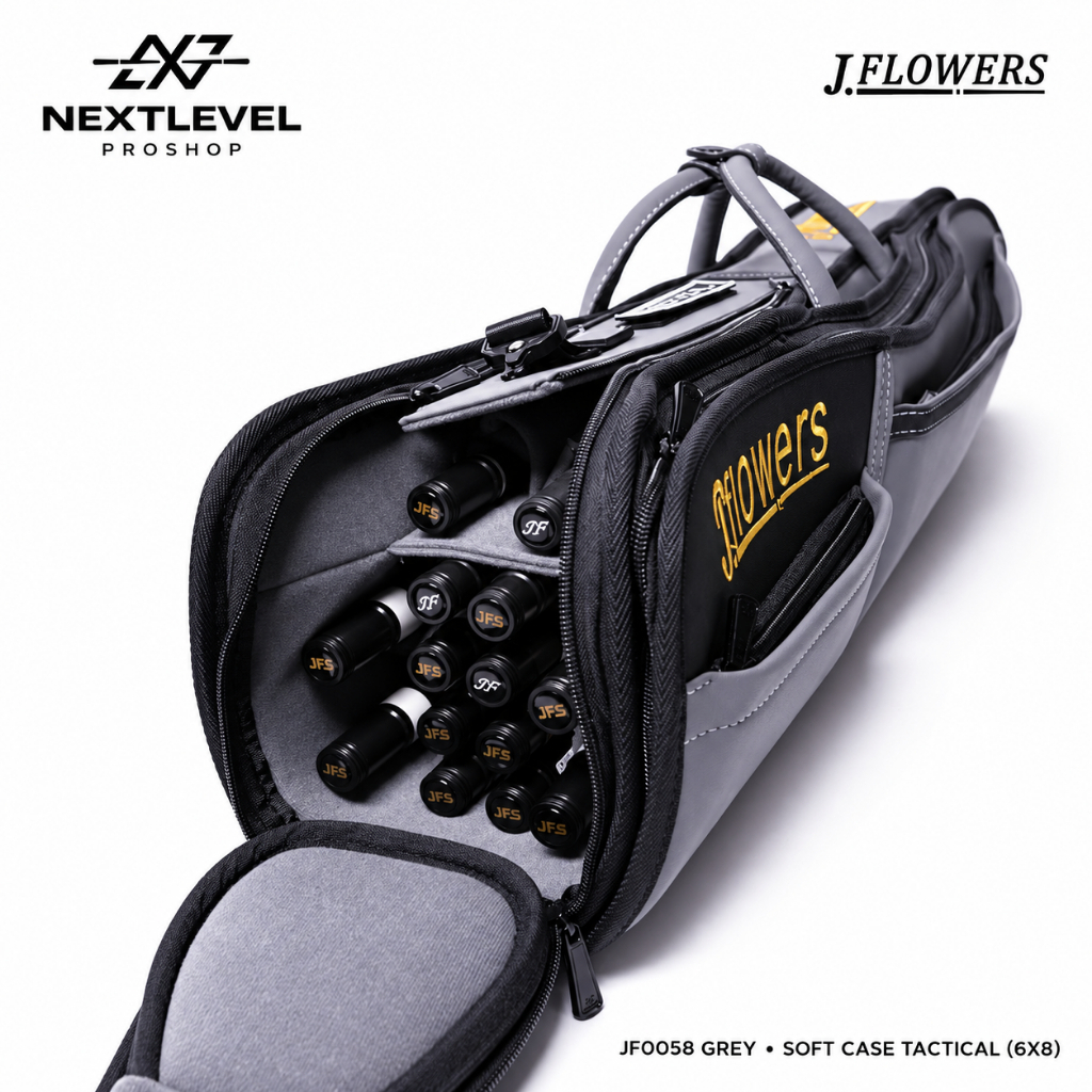 JFLOWERS TACTICAL 6x8 Tas Stick Billiard j flowers JF0058 Cue Soft Case JFS JF
