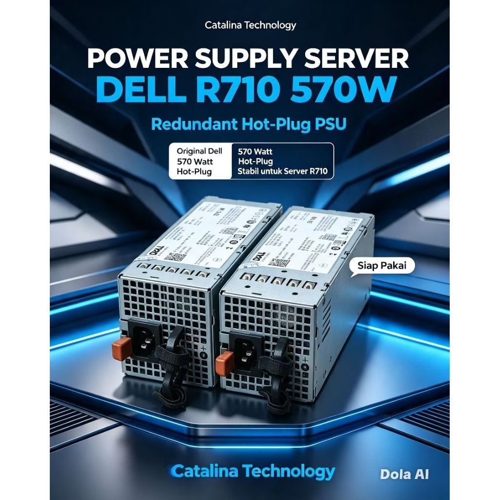 Power Supply Server Dell R710 570W Redundant PSUKondisi: Bekas / Used, normal dan siap