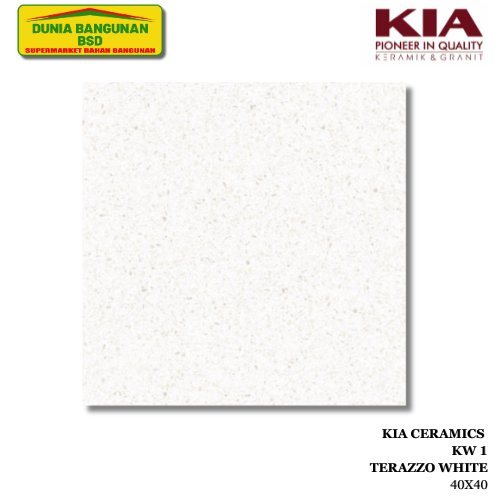 KIA TERAZZO WHITE KW1 Keramik Lantai 40x40 Putih / Keramik Kasar Putih / Keramik Teras 40 x 40 / Ker