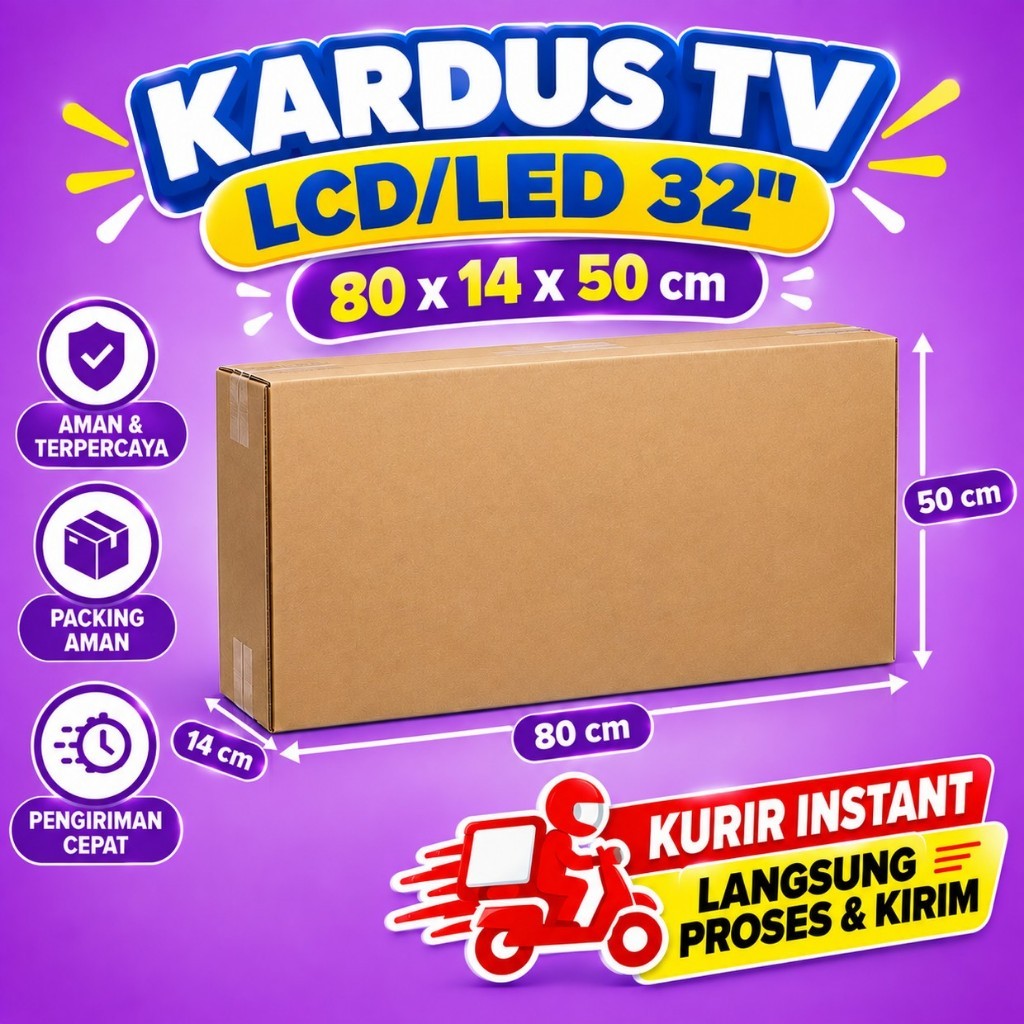 Kardus Packing Pindahan Besar Bekas Jumbo Tebal Packaging Box Karton Kotak Double Wall  TV 24 32 40 