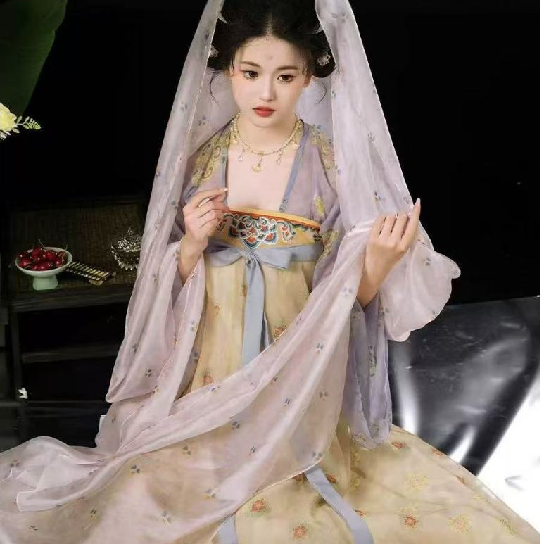 Purple Moon Original Tang style Hanfu Women's New Chest length Robe Skirt Daily Ancient Costume Fair