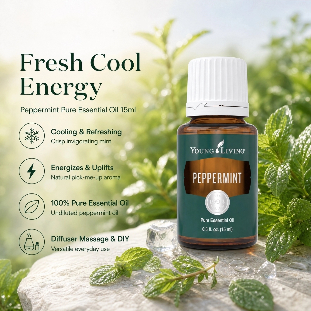 YOUNG Living Peppermint 15ml YLEO Original Segel Minyak Atsiri Mint