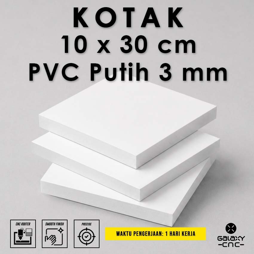Kotak 10 x 30 cm - 10 mm - PVC Putih / PVC Foam Board 10 mm