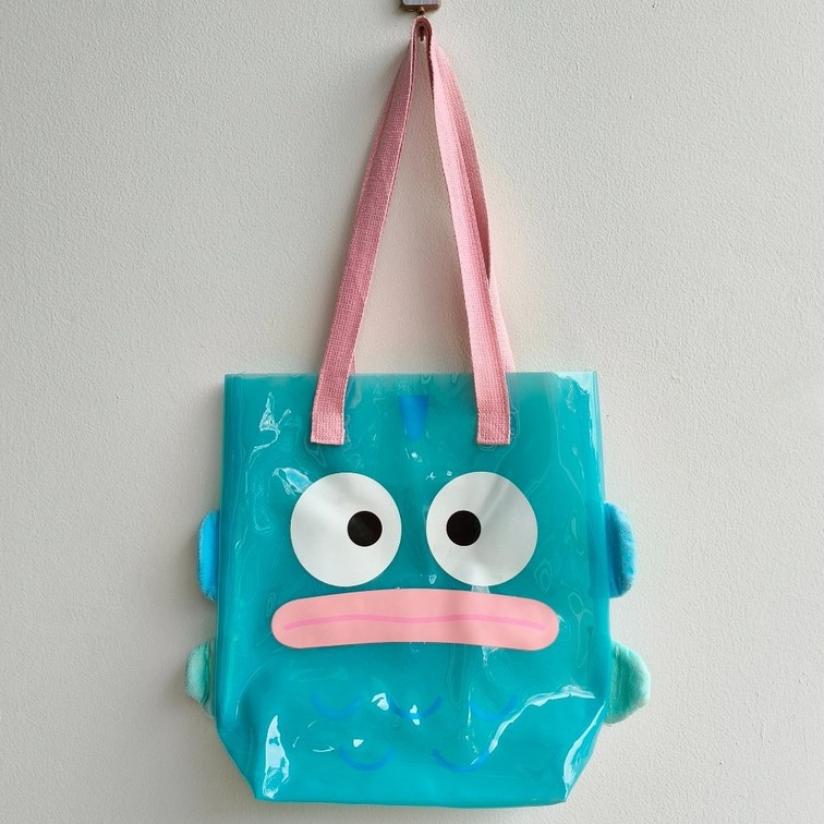 preloved tote bag sanrio hangyodon waterproof pvc transparent / tas plastik transparan