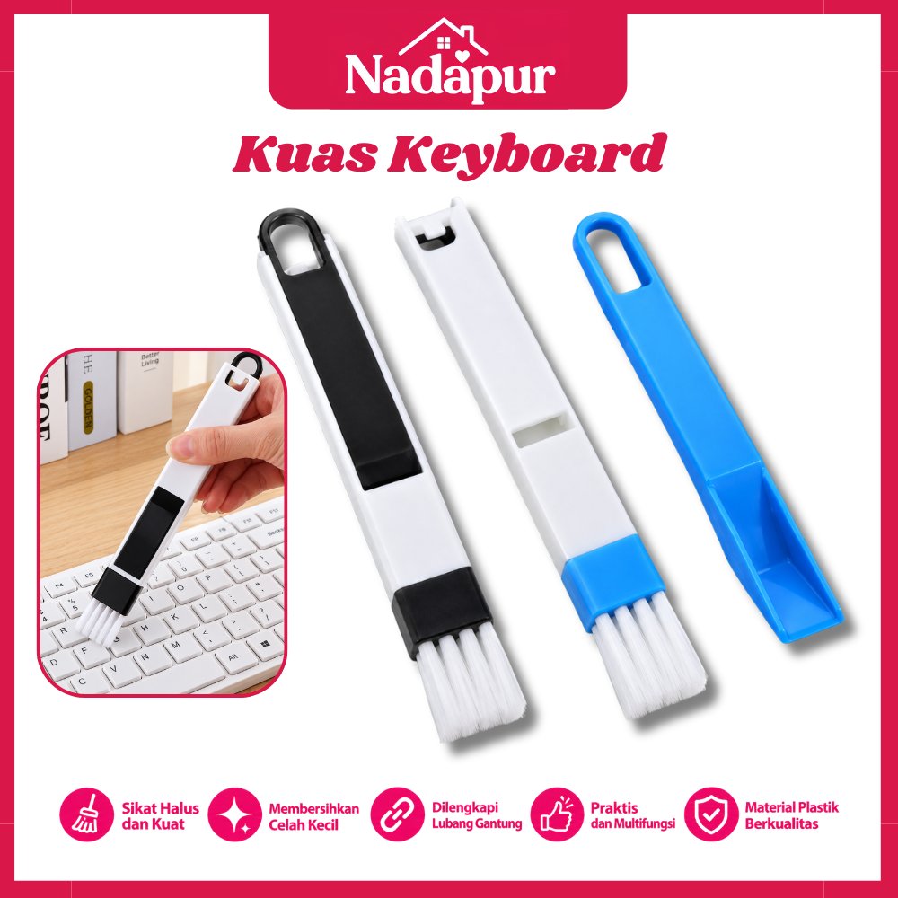 Kuas Mini Keyboard 2 in 1 Komputer Dilengkapi Sekop Mini Pembersih Debu Serbaguna untuk Membersihkan