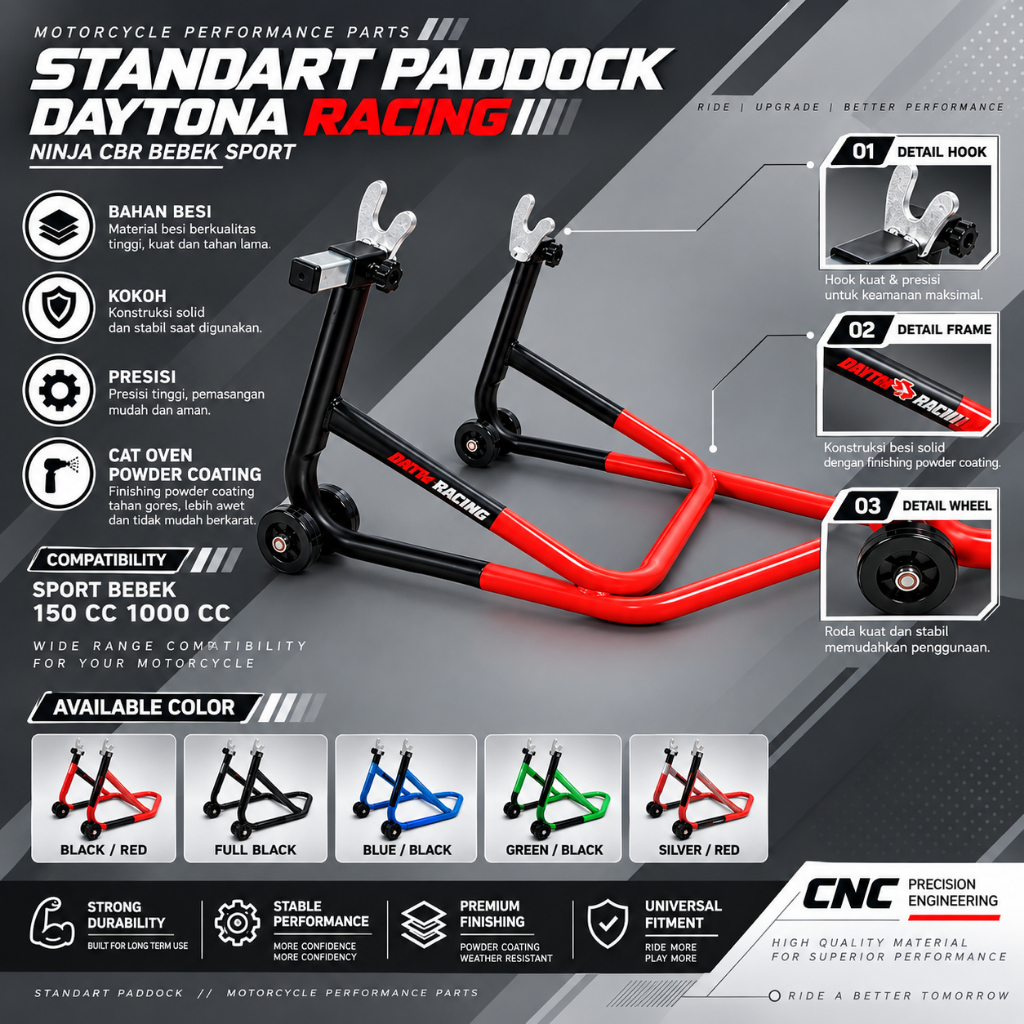 Standar Paddock Motor Belakang Universal Type Daytona Multifungsi NINJA R RR OLD NEW SS 250 CRF KLX 