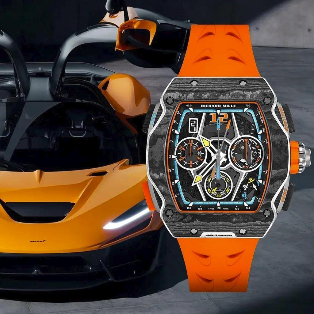 Mewah SWCL Swiss RM 65-01 Mclaren Orange rubber Automatic