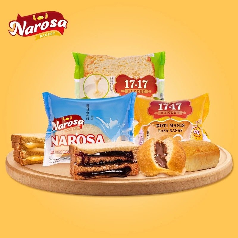 Narosa Roti Isi 17 17 Bakery Lembut Roti Halal Manis 50/60g Isi