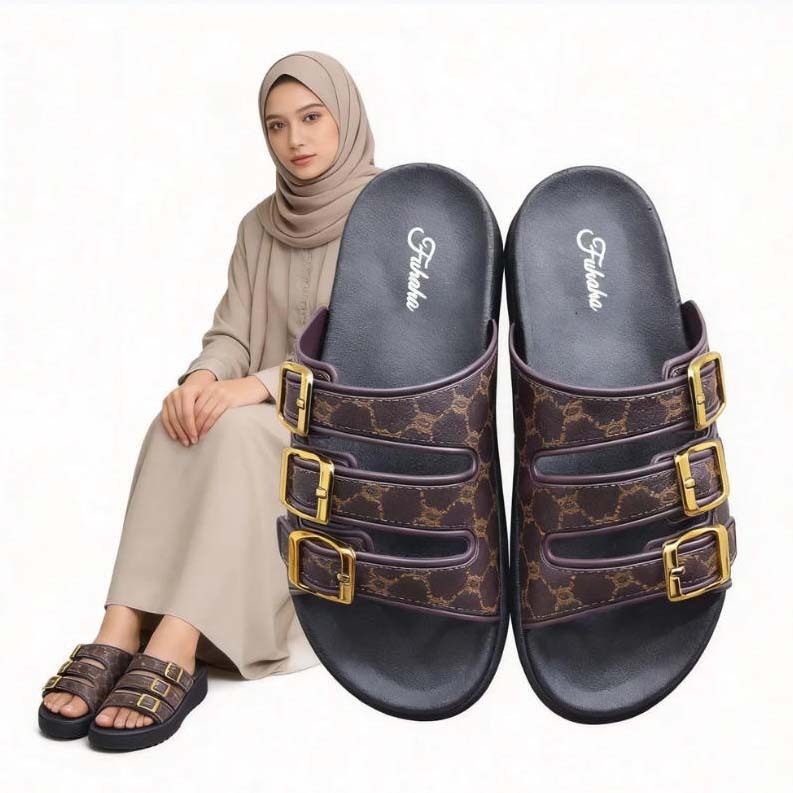 Hot - Sandal Wanita Fashion YUTU Sendal Outdoor Karet Jelly Wanita Terbaru 2025 Sandal Wedges Wanita