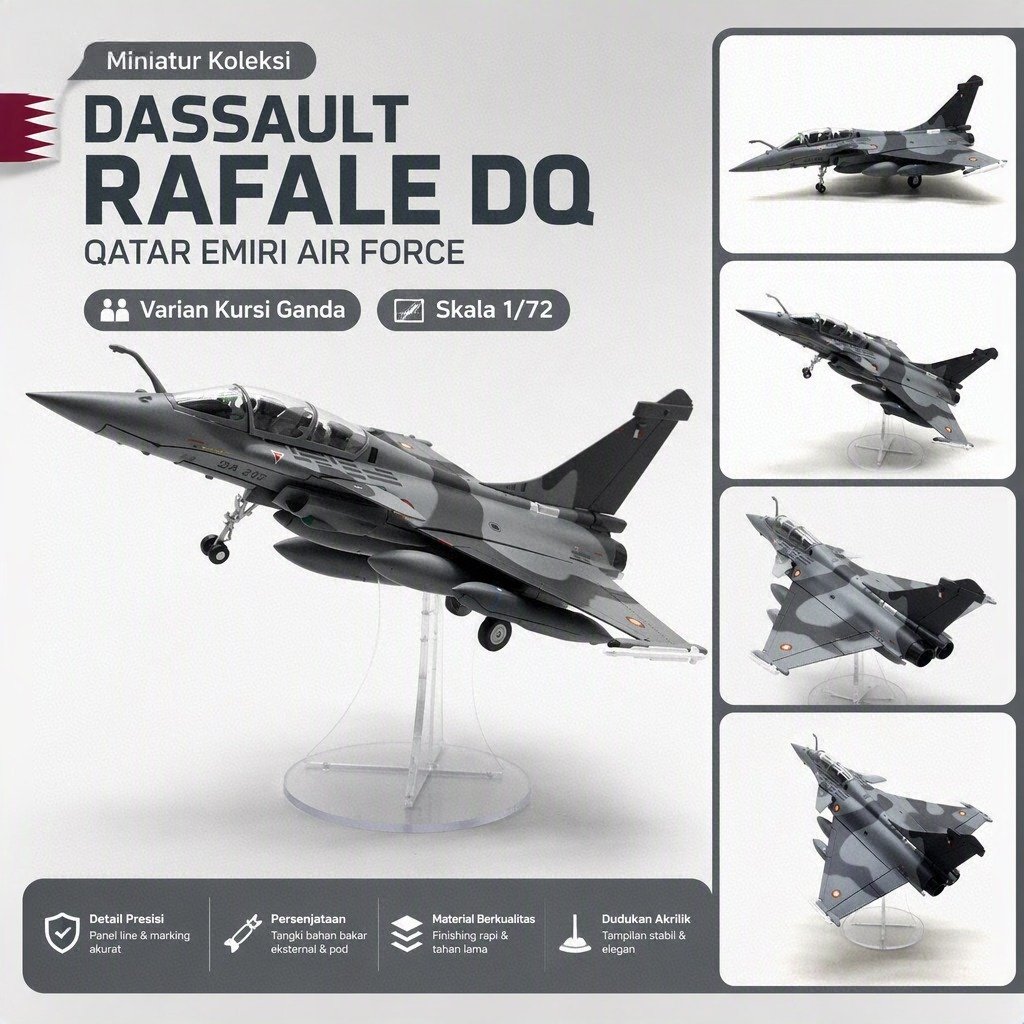 Diecast Pesawat Jet Tempur Dassault Rafale B 1/72