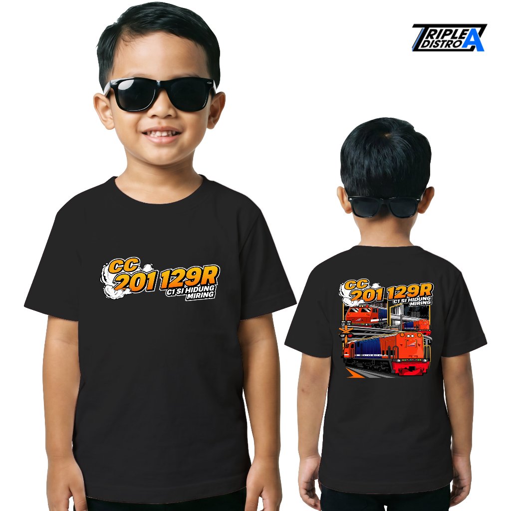 Kaos Anak Railfans CC 201 129R Si Hidung Miring Cotton Combed 30s NCDEBE Sablon DTF TridistXTripleAD