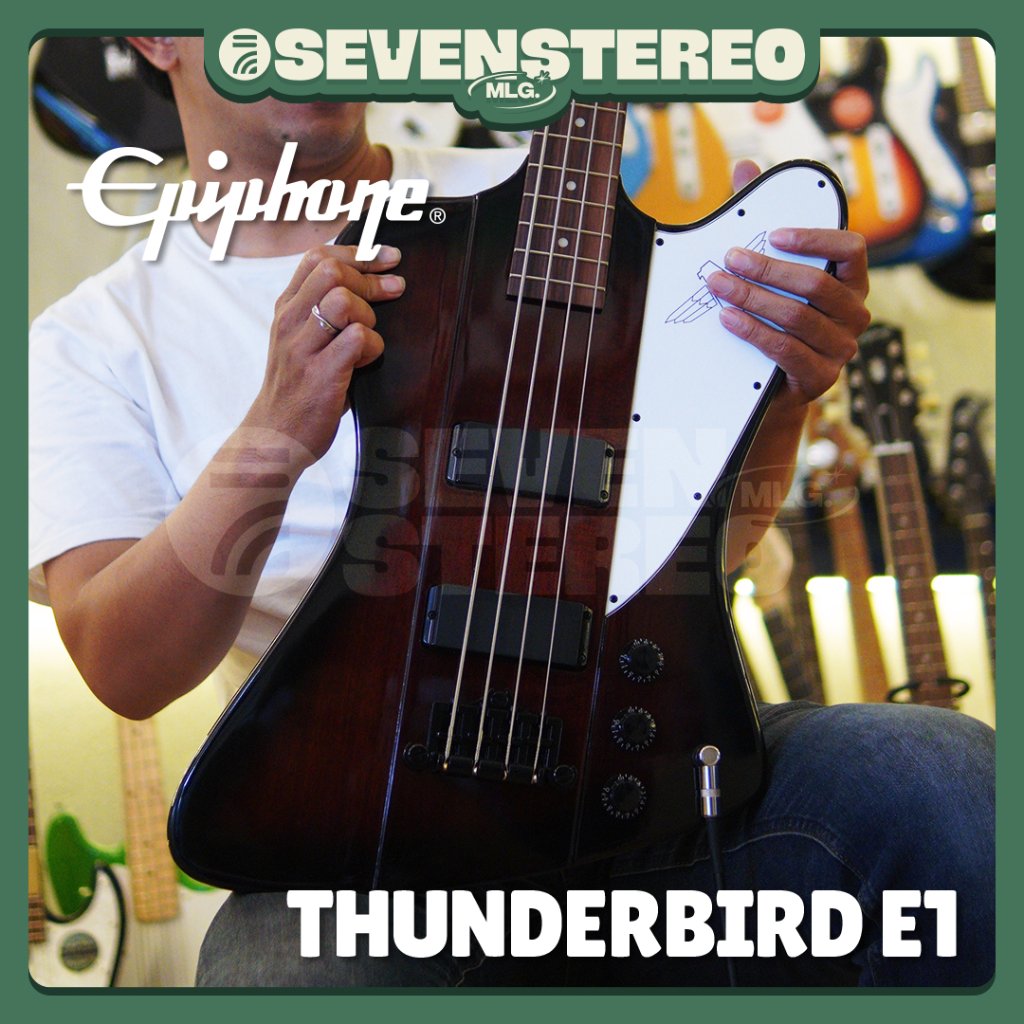 Epiphone Thunderbird E1 Bass Guitar Vintage Sunburst – Bass Elektrik 4-String Epiphone