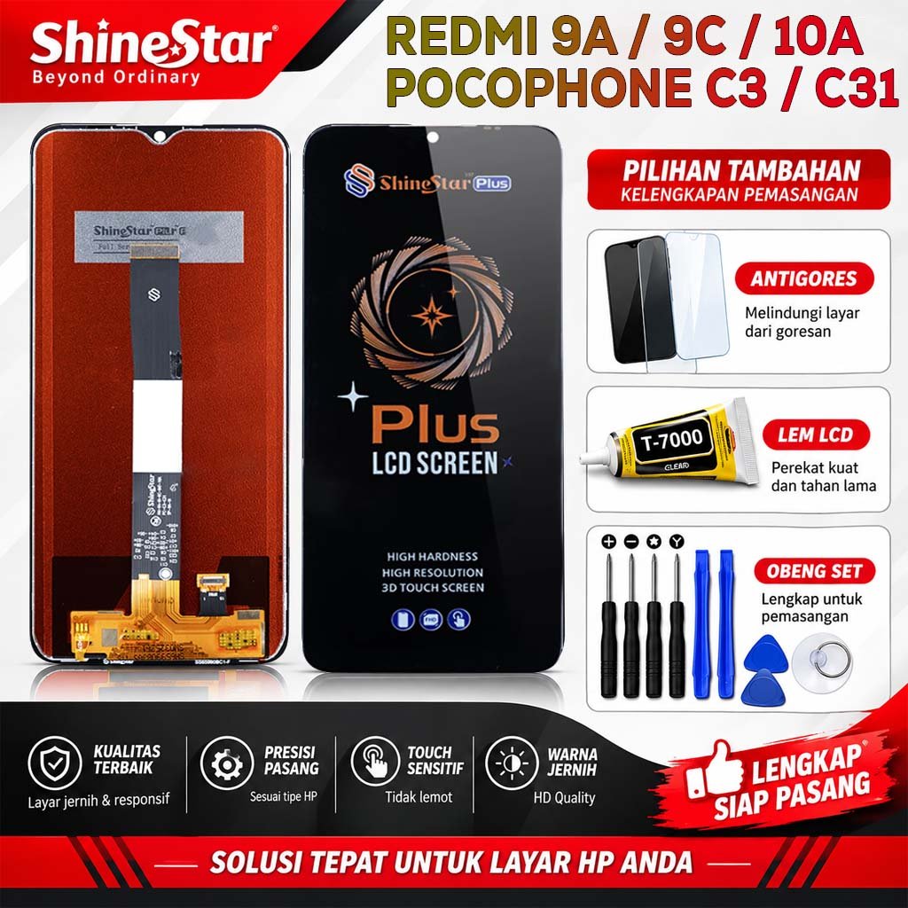 LCD TOUCHSCREEN REDMI 9A / 9C / 10A / POCOPHONE C3 / C31 ORIGINAL SHINESTAR FULLSET