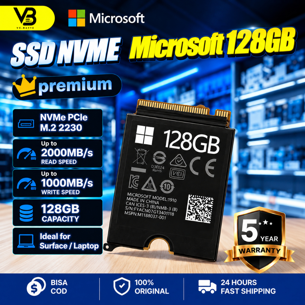 Microsoft 128GB M.2 2230 NVMe SSD PCIe Gen3 2000MB/s High Speed Fast Boot for Surface Storage Upgrad