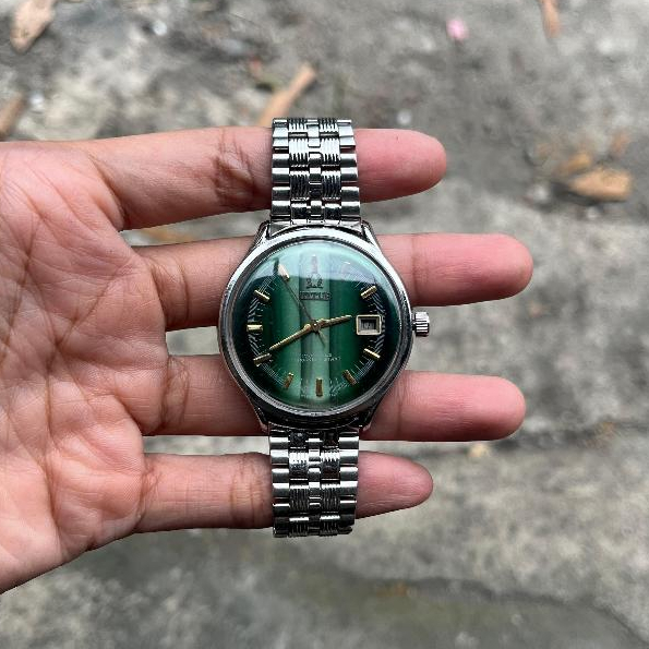 Jam tangan titus hijau automatic original vintage second